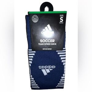 Adidas Team Speed OTC Soccer Socks 1 Pair Youth 13C-4Y Navy Blue White Logo NEW!